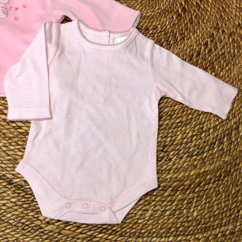 New 3 month 3 Piece‎ Set Velour Jacket Jumper Tee Baby Girls Infants Babies